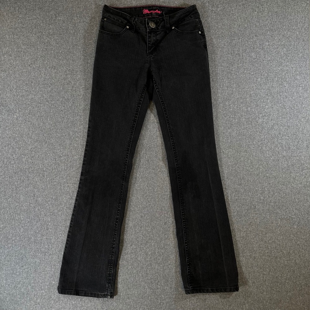 Wrangler Jeans Womens 3/4x34 10MWZQN Black Bootcut Stretch Denim